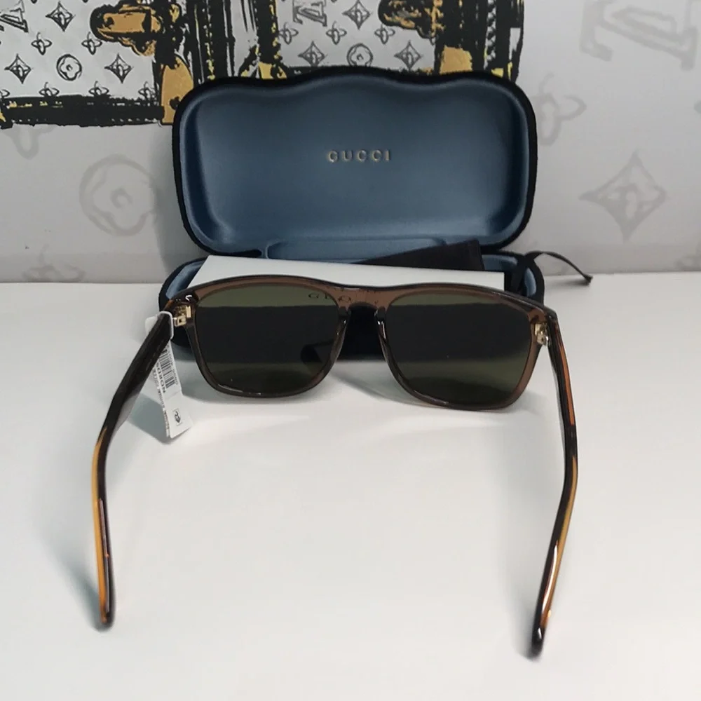 ✨ Brand New Gucci GG0911S 003 Sunglasses – Brown Frame with Green Lenses ✨